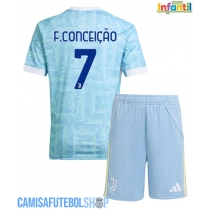 Camisa de time de futebol Juventus Francisco Conceicao #7 Replicas 2º Equipamento Infantil 2025-26 Manga Curta (+ Calças curtas)